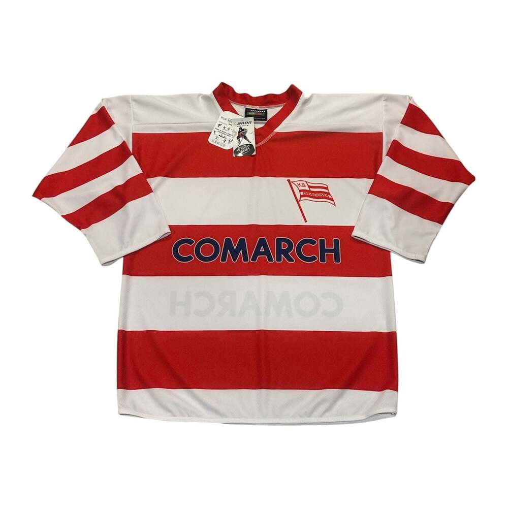 Aron KS Cracovia Ice Hockey Jersey, Red and White Striped, Size XL